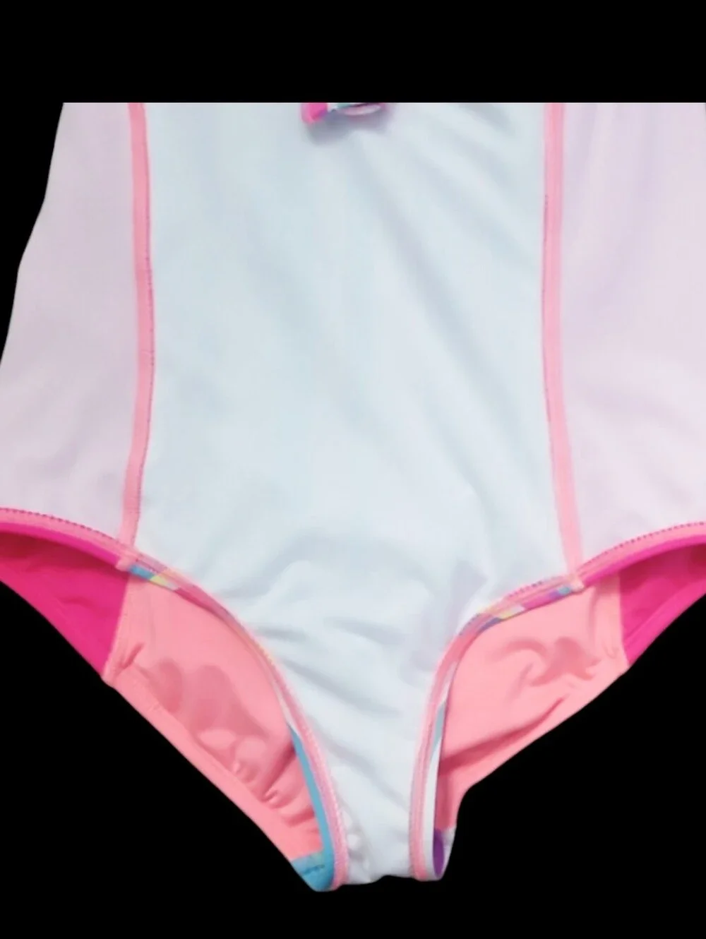 Lands' End Girl's Long Sleeve Half-zip Rash-Guard One-piece Swimsuit